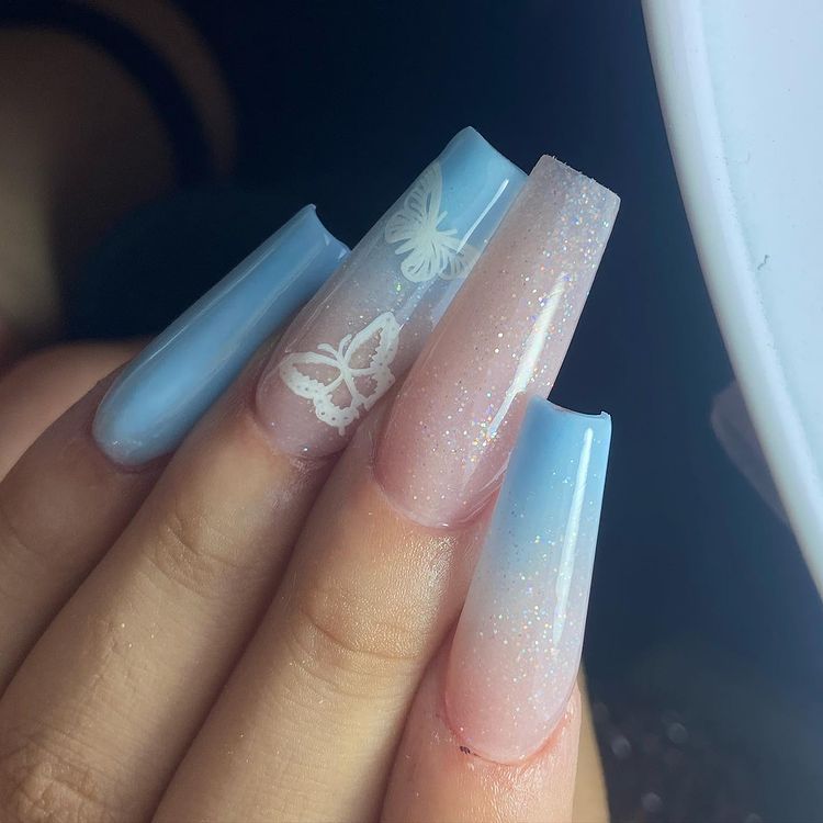 clear butterfly nails