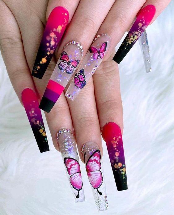 cute butterfly nails.