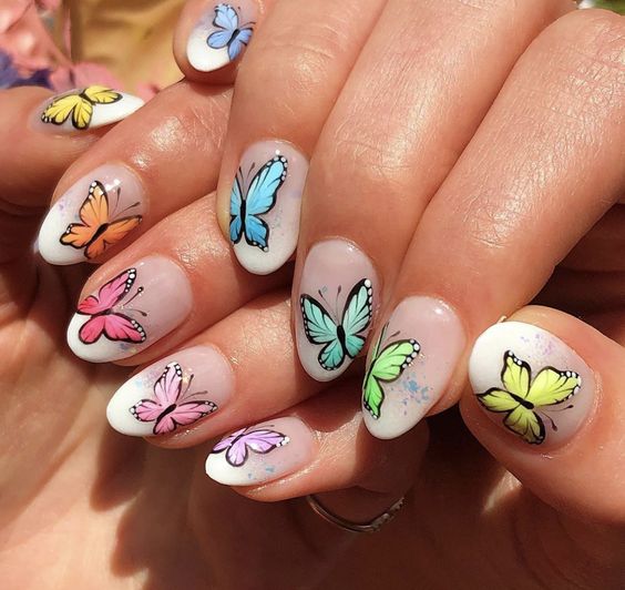 cute butterfly nails