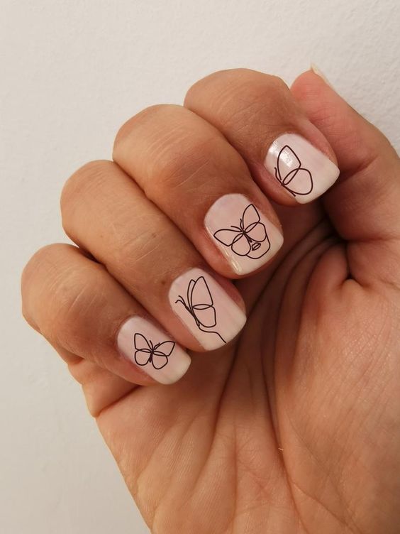 short butterfly nails.