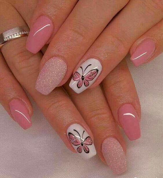summer butterfly nails.
