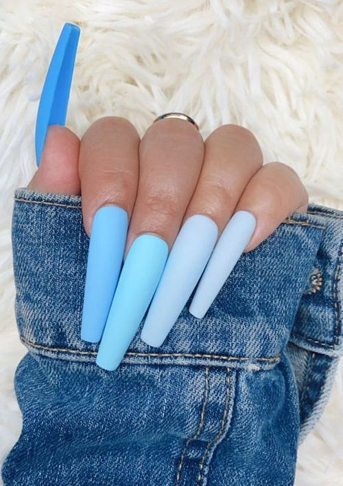 acrylic nails baby blue _ baby blue almond acrylic nails