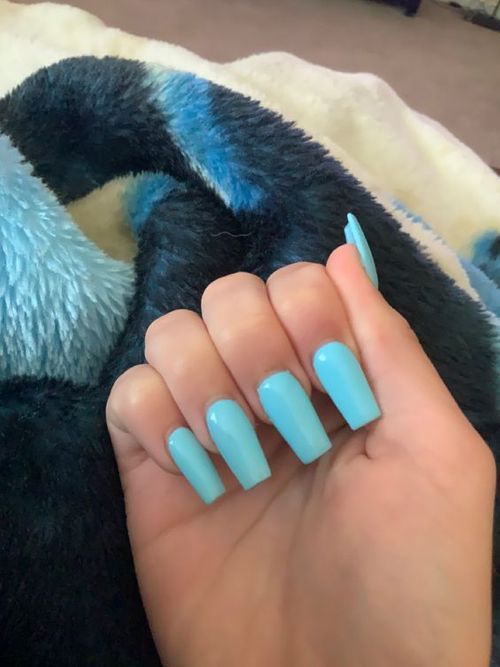 acrylic nails baby blue _ baby blue french tip acrylic nails