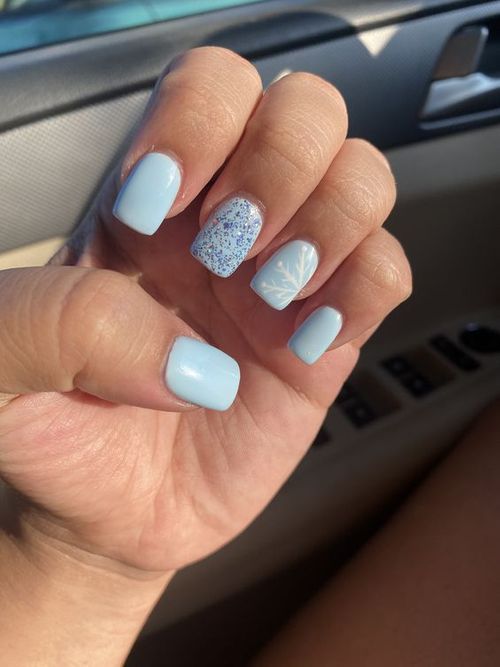 acrylic nails baby blue _ baby blue nails with design