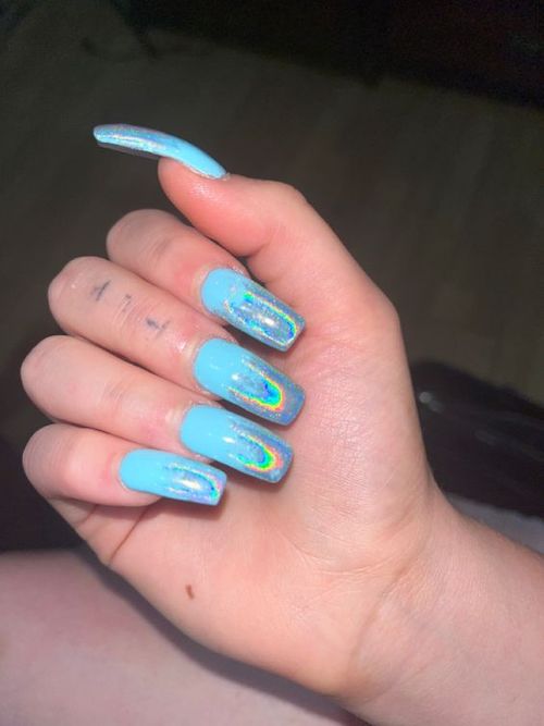 baby blue acrylic nails short _ baby blue nails