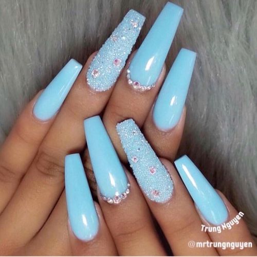 baby blue french tip acrylic nails _ baby blue french tip nails coffin