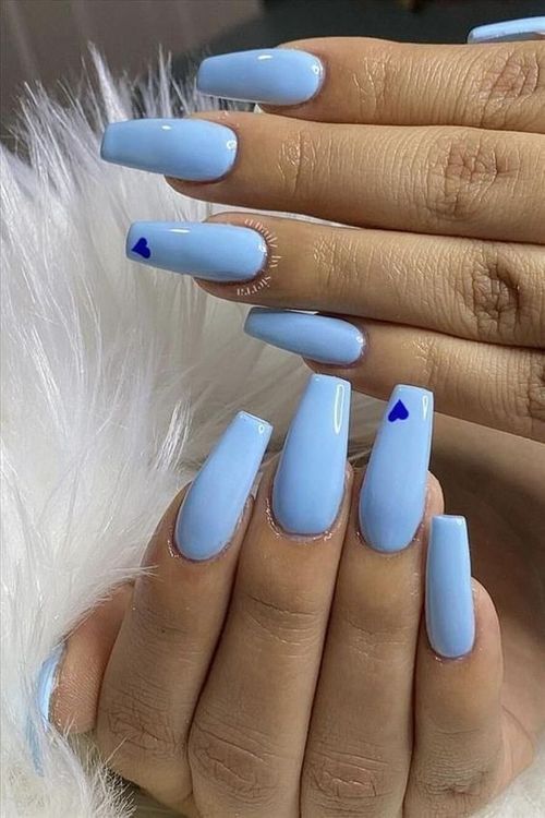 coffin baby blue acrylic nails _ baby blue coffin shaped nails