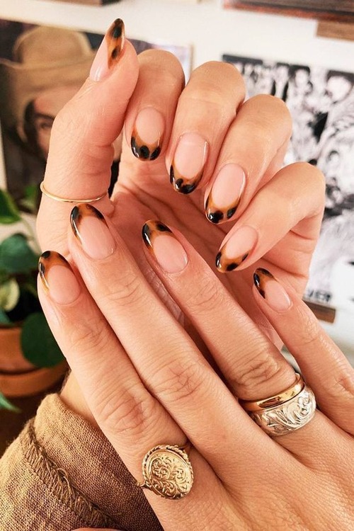 cute brown nails _ brown french tip nails almond