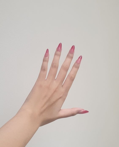 nezuko nails short _nezuko pink nails