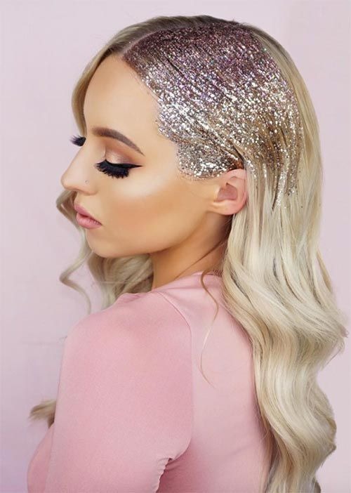 glitter hair extensions - silver glitter hair extensions