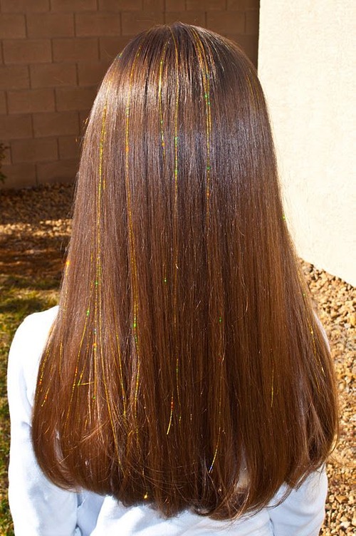 tinsel hair - tinsel glitter hair
