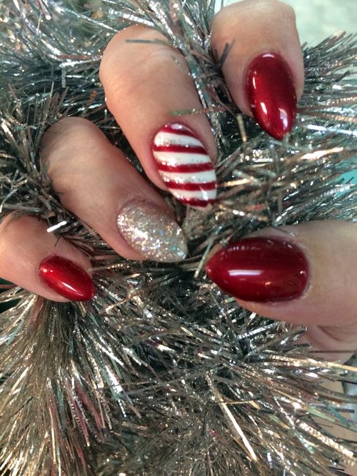 red and white christmas nails - red and white christmas nails coffin