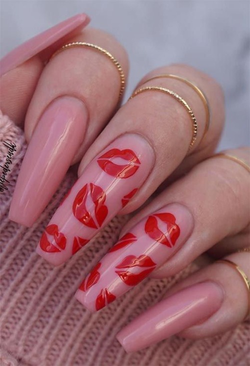 acrylic coffin valentines day nails coffin - acrylic coffin christmas nails