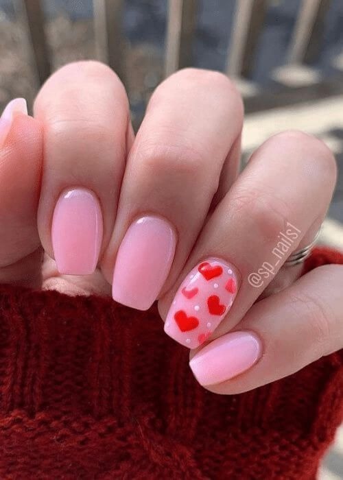 cute valentines day acrylic nails - valentine french nails