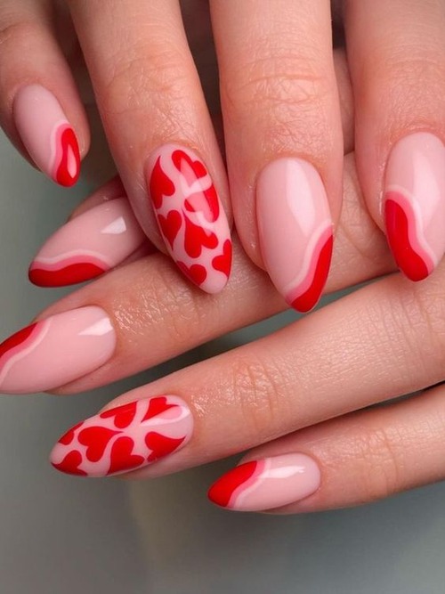 cute valentines day acrylic nails - valentine's gel nails