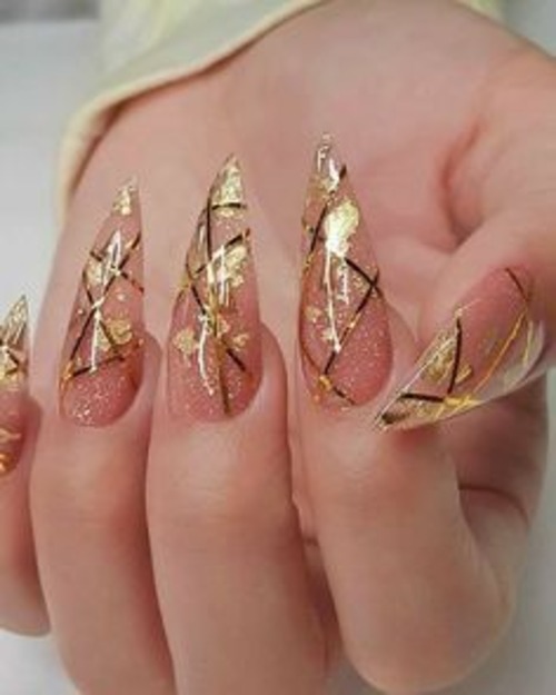 glitter birthday nails - glitter coffin nail ideas