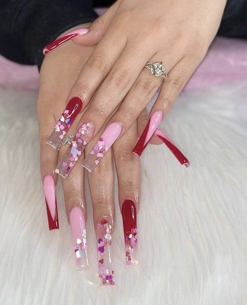 red valentines day nails - cute red valentines day nails