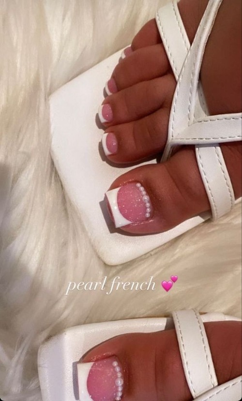 cute acrylic toe nails - acrylic toes french tip
