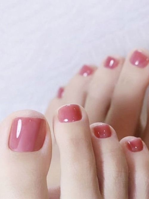 cute acrylic toe nails - pink acrylic toe nail