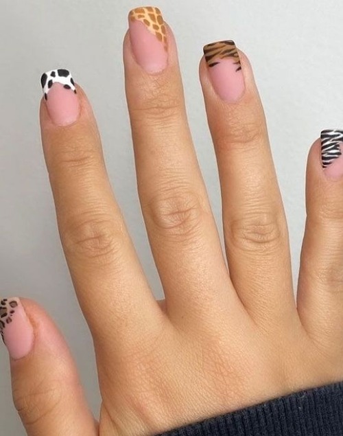 light pink cow print nails - how to draw cow print on nails
