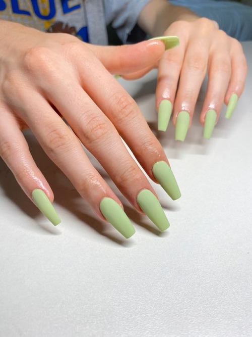 matte sage green nails - sage green nail designs