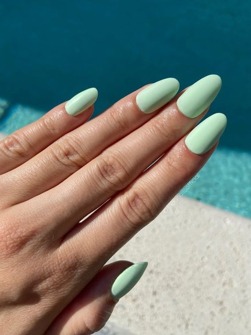 matte sage green nails - sage green nail tips