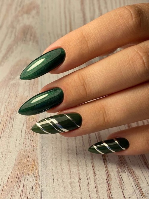 nails with lines design - nails have lines