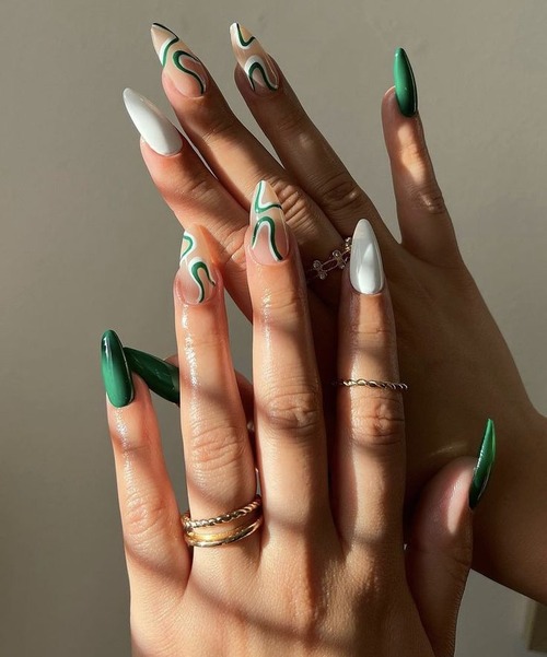 nails with lines design - simple white line nail designs