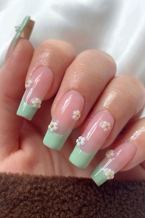 sage green french tip nails - sage green french tip nails almond