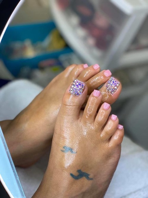 short acrylic toenails - acrylic toe nail salon near me