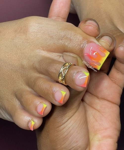 short acrylic toenails - acrylic toenails before and after