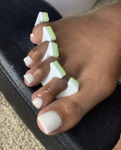 white acrylic toe nails - white french tip acrylic toe nails