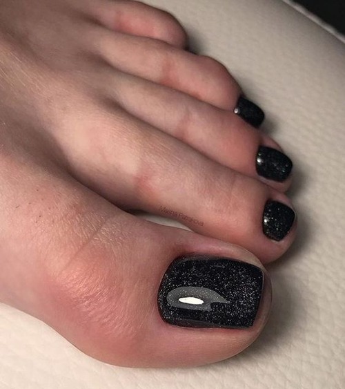 black french tip toes - black french tip toes