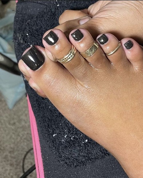 black french tip toes - french tip acrylic toes black girl