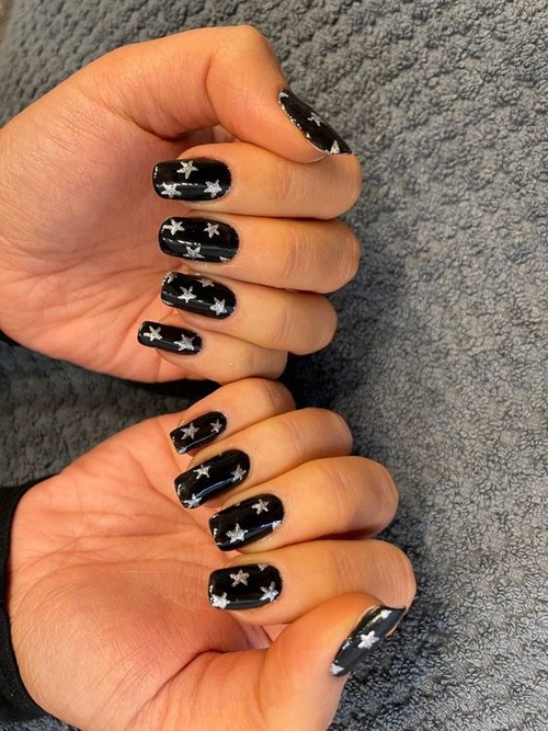 black sparkly nails - black sparkly nails simple