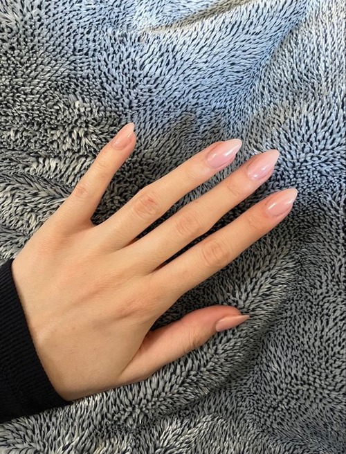 nude pink almond nails - how much do almond shaped nails cost