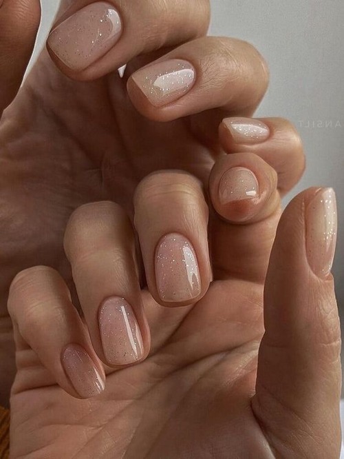 nude pink gel nails - dark pink gel nails