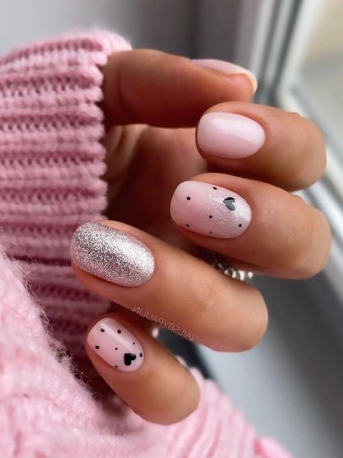 pink and silver nails - pink and silver nails designs
