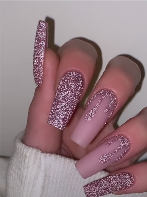 pink sparkly nails - hot pink sparkly nails
