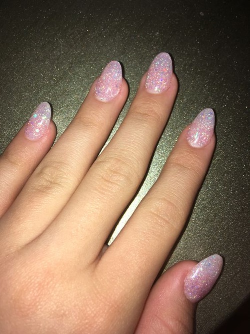 pink sparkly nails - pale pink sparkly nails
