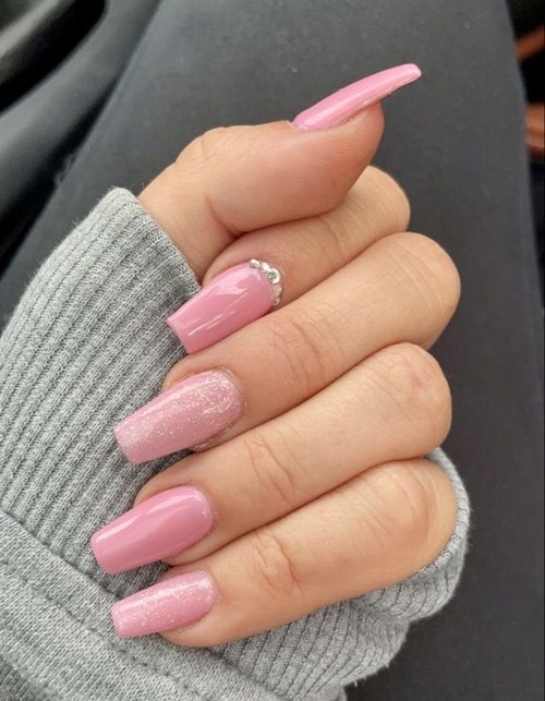 pink sparkly nails - pink sparkly nails coffin