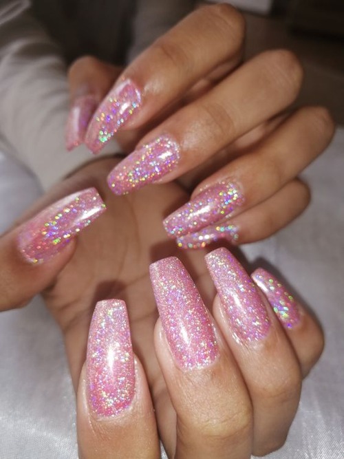 pink sparkly nails - pink sparkly nails short