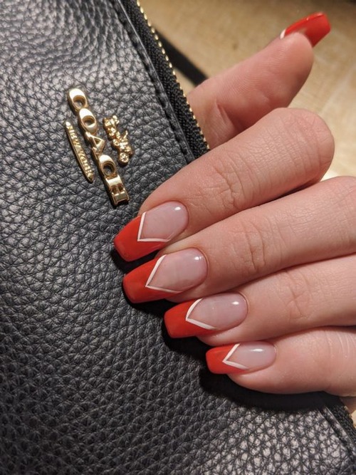 red and white french tip nails - red and white french tip nails designs