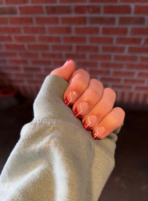 red and white french tip nails - what are white tip nails called