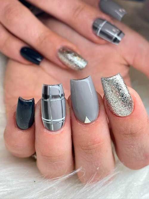 silver glitter nails - silver glitter nails simple