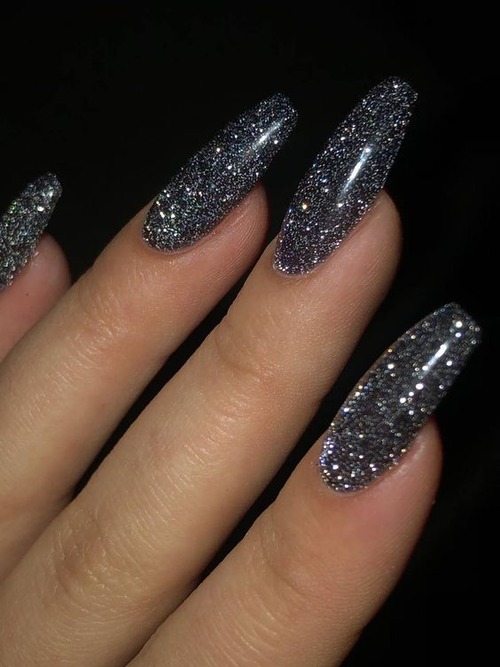 silver sparkly nails - silver sparkly nails acrylic