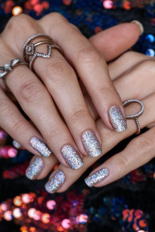 silver sparkly nails - silver sparkly nails coffin
