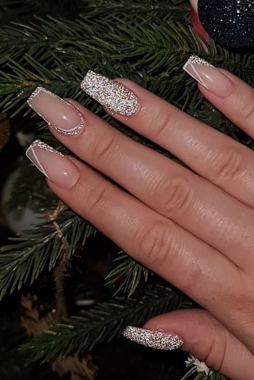 white sparkly nails - white sparkly nails acrylic