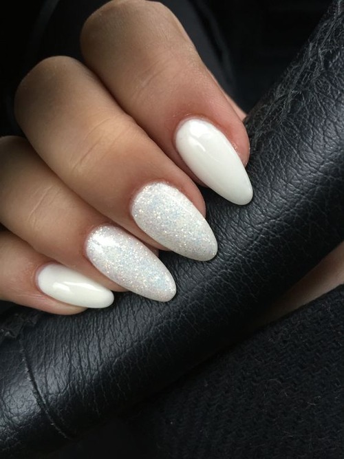white sparkly nails - white sparkly nails with glitter