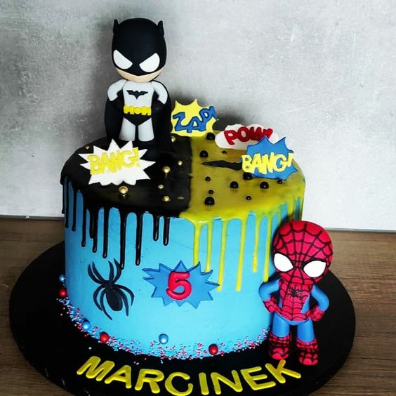 batman and spiderman cakes